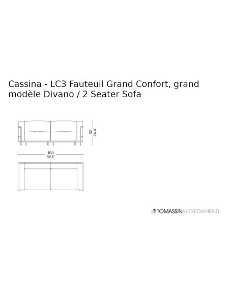 Divan LC3 Fauteuil Grand Confort, grand modèle Cassina - 3