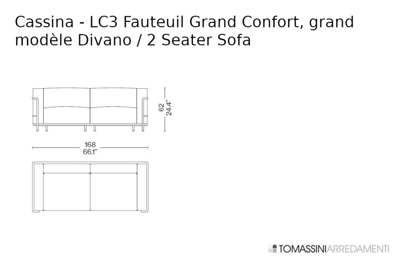 Divan LC3 Fauteuil Grand Confort, grand modèle Cassina - 3
