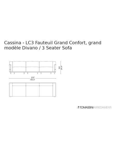 Divano LC3 Fauteuil Grand Confort, grand modèle Cassina - 4