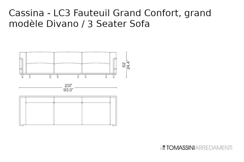 Divano LC3 Fauteuil Grand Confort, grand modèle Cassina - 4