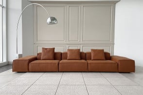 Extrasoft Brown Leather Sofa (Expo Offer) Living Divani - 6 2