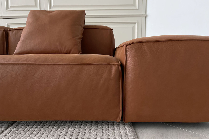 Canapé Extrasoft en cuir marron (Offre Expo) Living Divani - 3