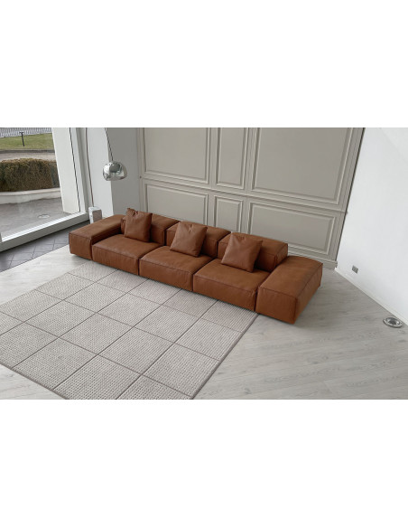 Canapé Extrasoft en cuir marron (Offre Expo) Living Divani - 4