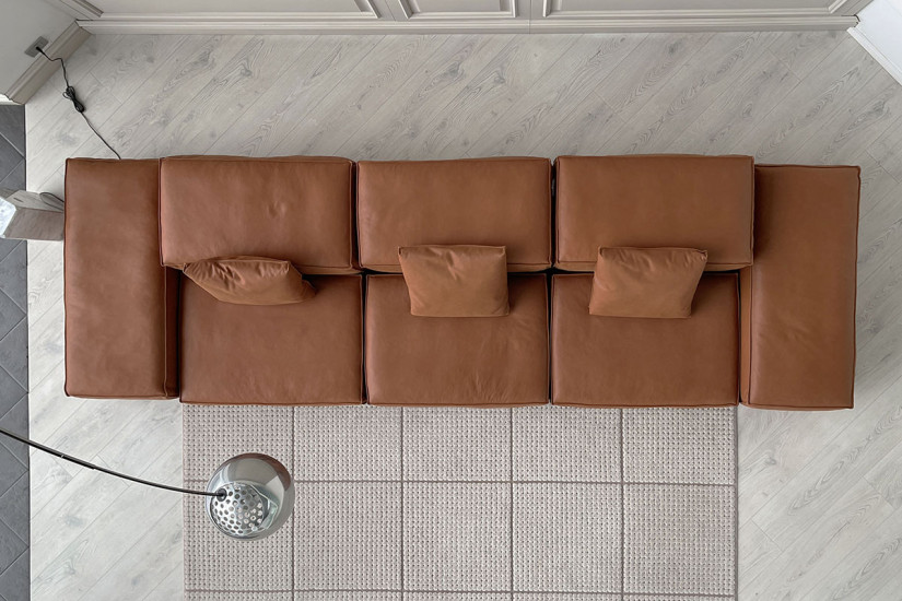 Canapé Extrasoft en cuir marron (Offre Expo) Living Divani - 5