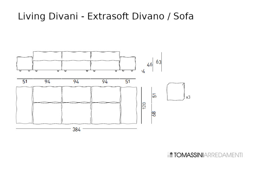 Canapé Extrasoft en cuir marron (Offre Expo) Living Divani - 7