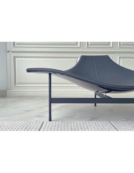 Chaise Longue Terminal 1 en cuir anthracite (Offre Expo) B&B Italia - 5