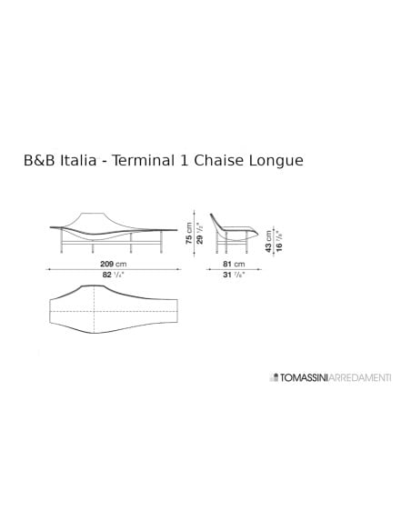 Terminal 1 anthracite leather Chaise Longue (Expo Offer) B&B Italia - 8