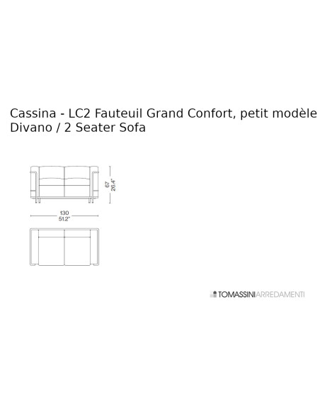 Divano LC2 Fauteuil Grand Confort, petit modèle Cassina - 3
