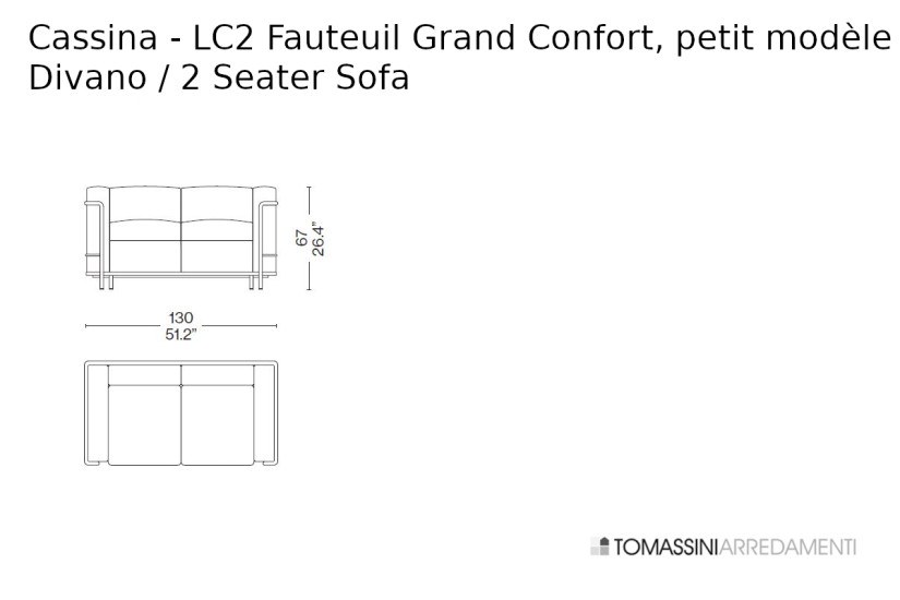 Canapé LC2 Fauteuil Grand Confort, petit modèle Cassina - 3