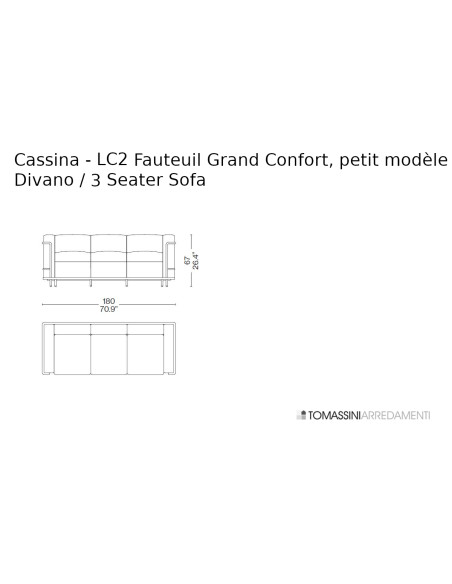 Divano LC2 Fauteuil Grand Confort, petit modèle Cassina - 4