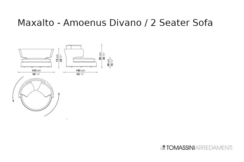 Amoenus Soft Swivel Round Sofa Maxalto - 3