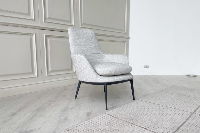 Fauteuil Caratos en tissu gris mélangé - 2