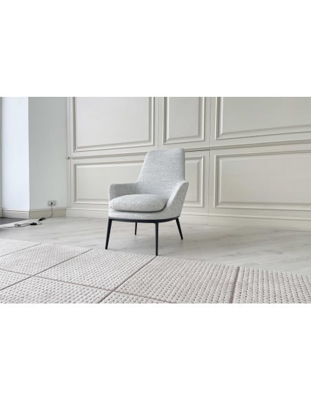 Poltrona Caratos in tessuto grigio melange  - 3