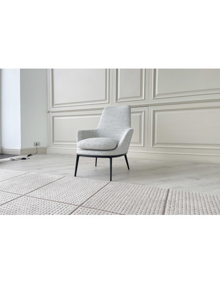 Poltrona Caratos in tessuto grigio melange  - 3