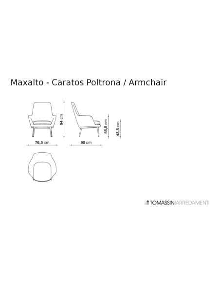 Poltrona Caratos in tessuto grigio melange  - 7