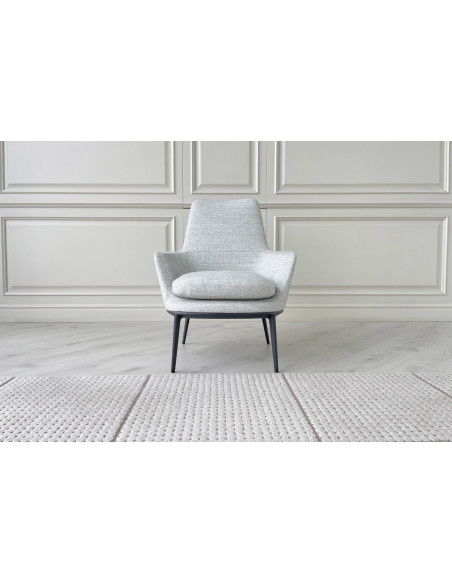 Fauteuil Caratos en tissu gris mélangé - 1