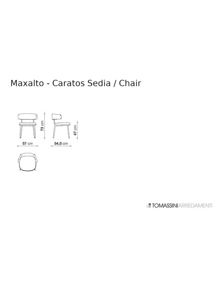 Chaise Caratos en tissu blanc noisette - 7