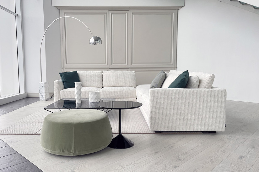 Divano Alexander in tessuto bianco sporco (Offerta Expo)  - 1