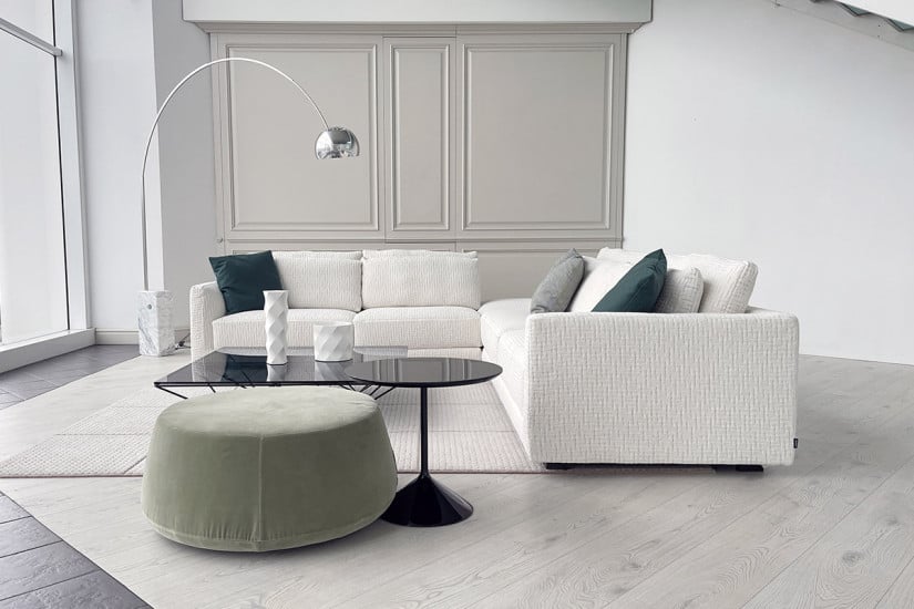 Divano Alexander in tessuto bianco sporco (Offerta Expo)  - 1