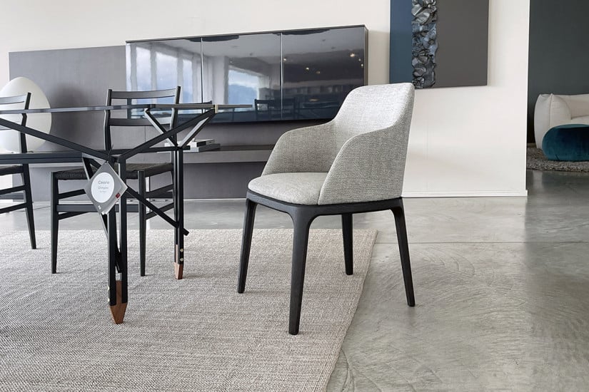 Sedia Grace in tessuto tortora  - 2