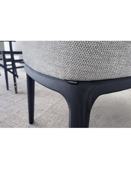 Chaise Grace en tissu taupe - 5