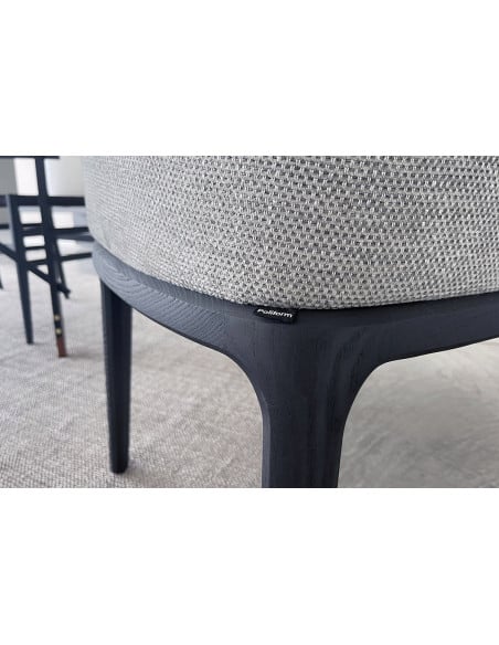 Sedia Grace in tessuto tortora  - 5