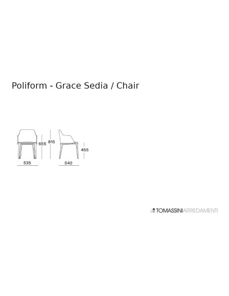 Chaise Grace en tissu taupe - 8