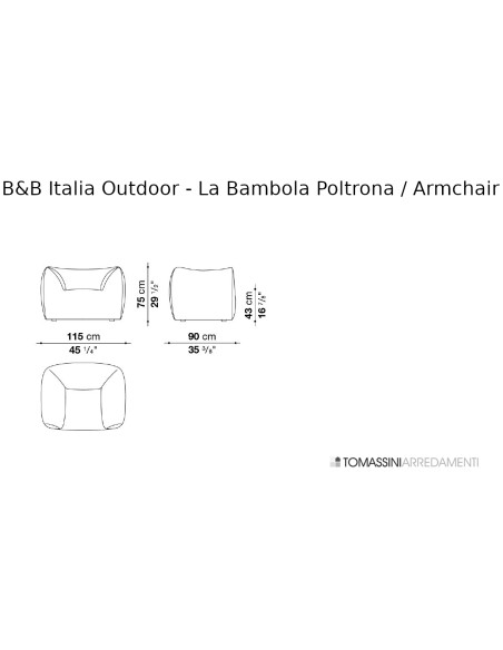 La Bambola Outdoor Armchair B&B Italia Outdoor - 5