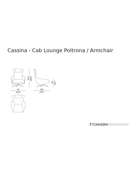Cab Lounge Armchair Cassina - 4