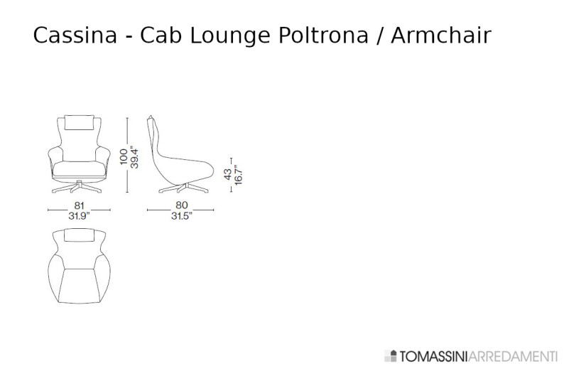 Cab Lounge Armchair Cassina - 4