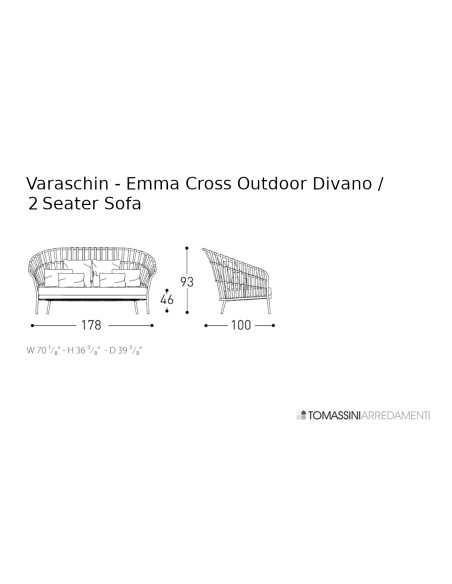 Emma Cross Outdoor Sofa Varaschin - 7