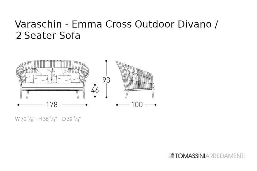 Emma Cross Outdoor Sofa Varaschin - 7
