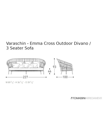 Emma Cross Outdoor Sofa Varaschin - 8