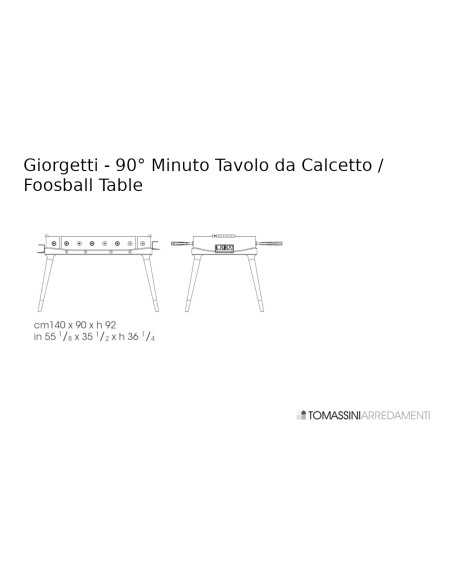 90° Minuto Foosball Table Giorgetti - 4