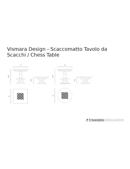 Tavolo da Scacchi Scaccomatto Vismara Design - 7