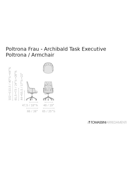 Fauteuil Archibald Task Executive Poltrona Frau - 6