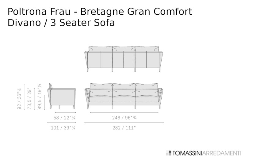 Divano Bretagne Gran Comfort Poltrona Frau - 7