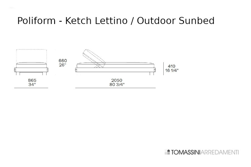 Ketch Outdoor Sunbed Poliform - 3