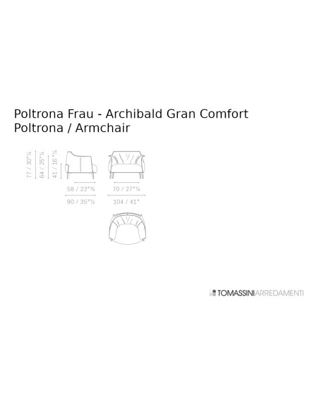 Archibald Gran Comfort Armchair Poltrona Frau - 7