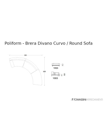 Canapé Brera courbe (Offre Expo) Poliform - 8