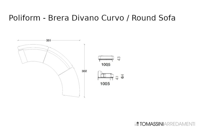 Brera Round Sofa (Expo Offer) Poliform - 8