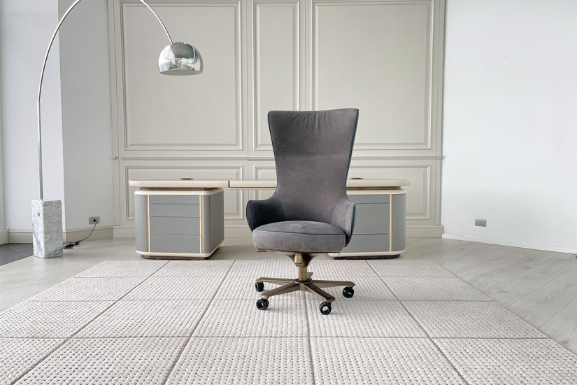 Fauteuil de Direction Genius en cuir bleu (Offre Expo) Giorgetti - 1