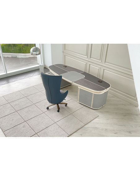 Poltrona Direzionale Genius in pelle blu (Offerta Expo) Giorgetti - 2