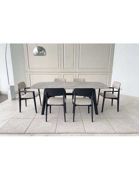 Curve Grey Marble Table (Expo Offer) Poliform - 1