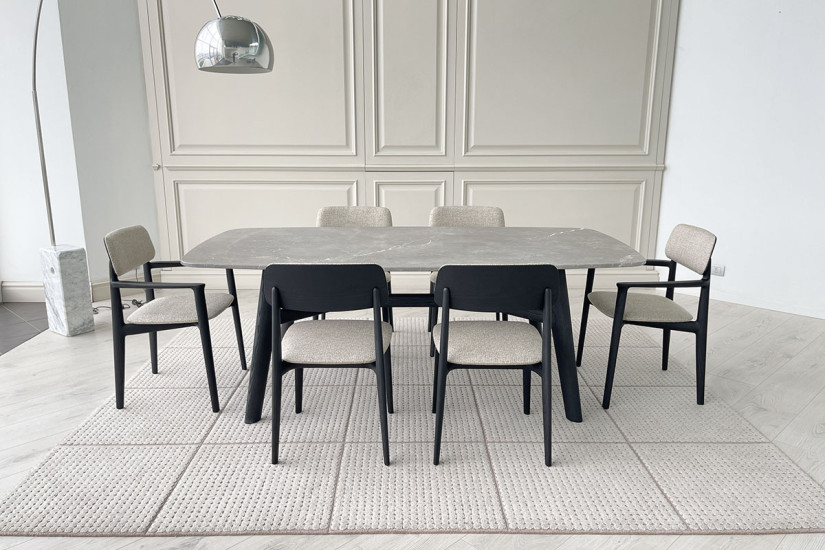 Table Curve en marbre gris (Offre Expo) Poliform - 1