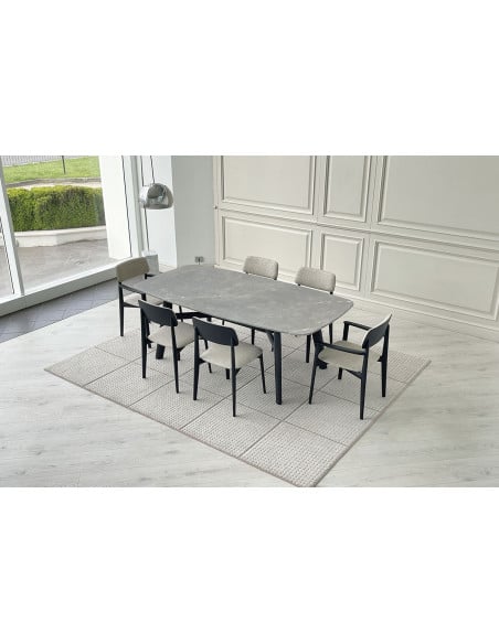 Curve Grey Marble Table (Expo Offer) Poliform - 4