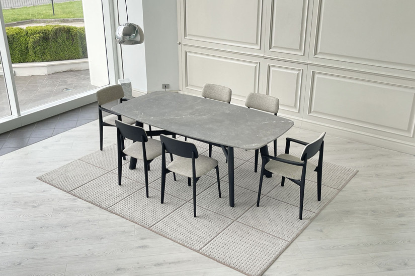 Tavolo Curve in marmo grigio (Offerta Expo) Poliform - 4