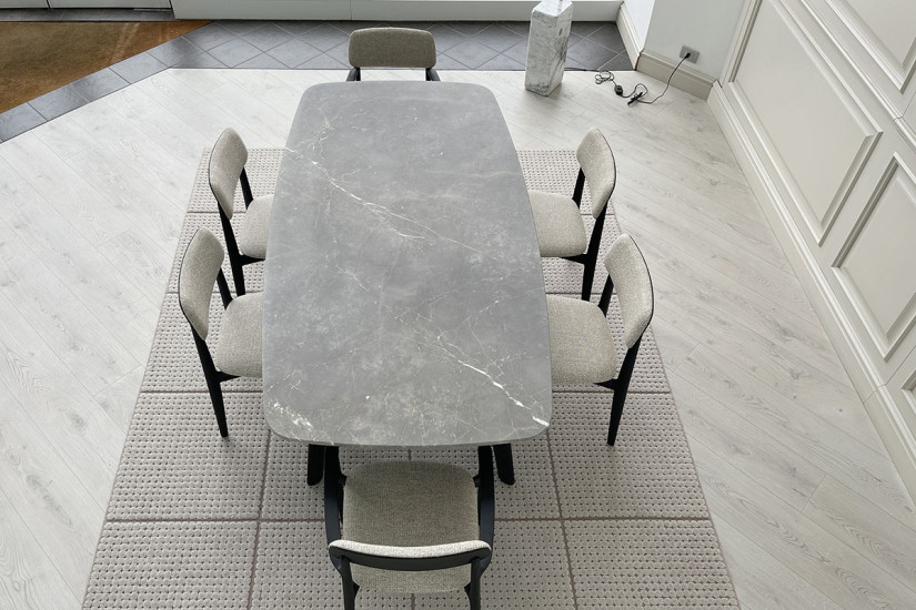 Tavolo Curve in marmo grigio (Offerta Expo) Poliform - 5