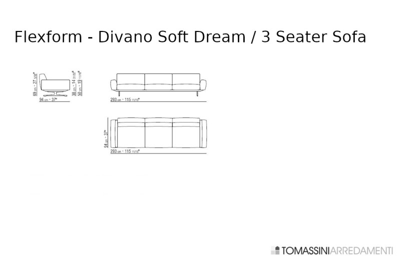 Canapé Soft Dream gris (Offre Expo) Flexform - 8