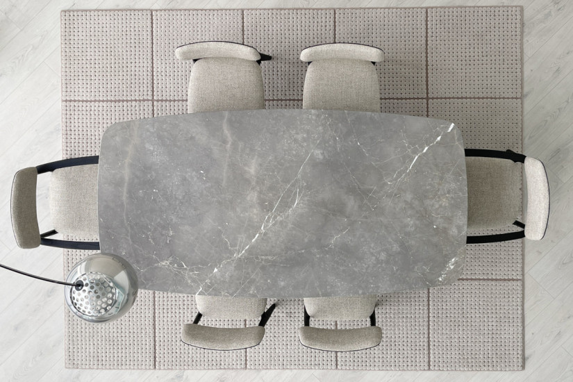 Table Curve en marbre gris (Offre Expo) Poliform - 6